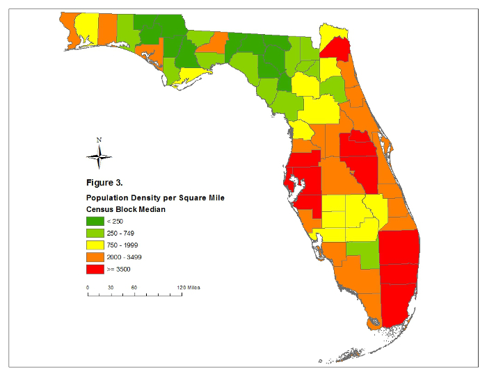 Florida County Population Map 2018